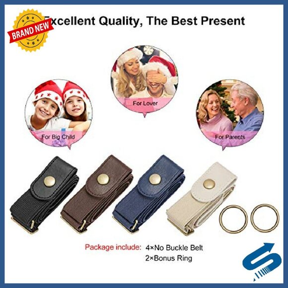 No Buckle Elastic Stretch Belt for Pants, Adjustable 24-34 Inch main image 6